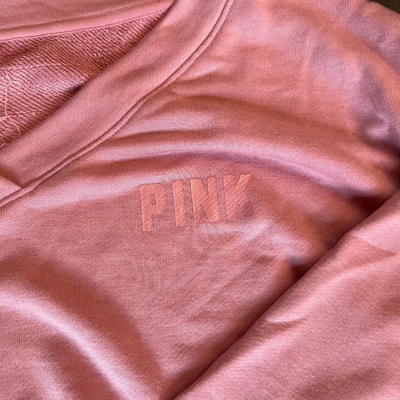 BOGO EUC Victoria's Secret PINK Cropped Over-Size Terry Sweatshirt XXL - Picture 2 of 5